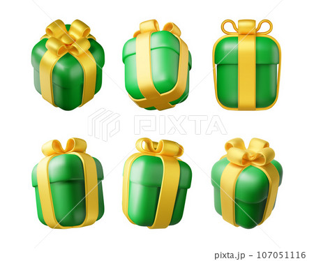 3D Gift Box Set Isolated 3D Gift Box Set Isolated 107051116