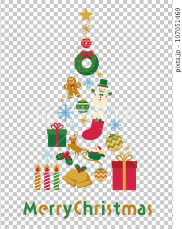 クリスマスツリー アイコンイラスト素材 クリスマスツリー アイコンイラスト素材 107051469