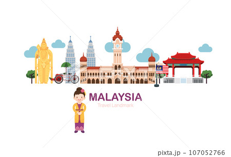 malaysia Travel Elements Landmark.Vector Illustration malaysia Travel Elements Landmark.Vector Illustration 107052766
