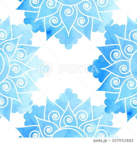 Abstract background with blue ethnic oriental pattern 107052882