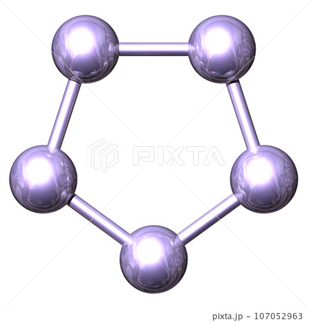 立体・3DCG「5つの球体・ボール連携」パープル,紫 107052963