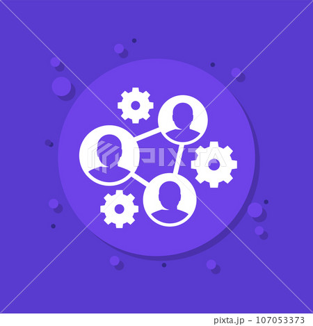 collective work icon, collaboration and teamwork 107053373