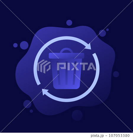 recycling waste icon with trash bin, vector design recycling waste icon with trash bin, vector design 107053380