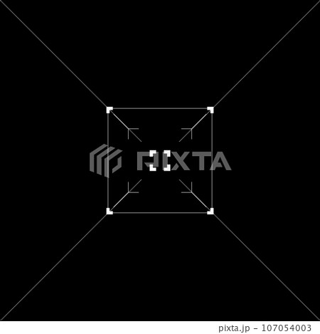 Futuristic GUI rectangle target, military aim, tech sight, HUD reticle 107054003