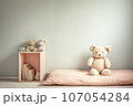 くまのぬいぐるみとピンクのインテリア「AI生成画像」 107054284