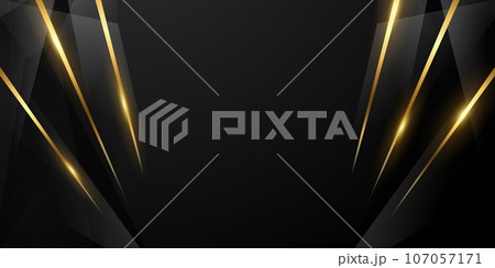 Abstract modern design black background with luxury golden elements vector illustration. 107057171