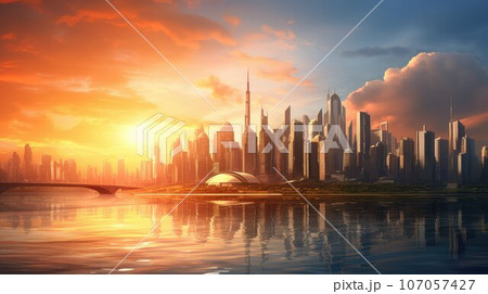 building city business district ai generated 107057427