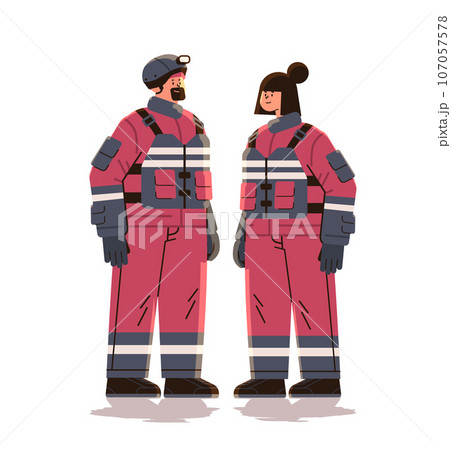 man woman firefighters in uniform emergency service happy labor day celebration concept vertical full length man woman firefighters in uniform emergency service happy labor day celebration concept vertical full length 107057578