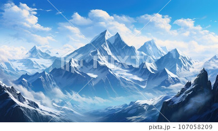 outdoor snow capped majesty ai generatedのイラスト素材 [107058209] - PIXTA