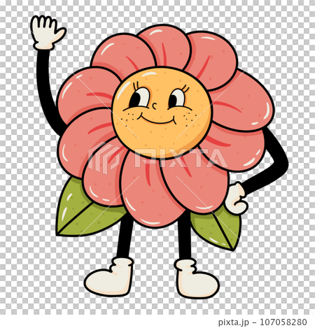 funny flower cartoon 107058280