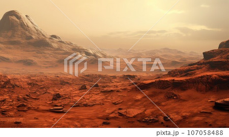 mountain mars highlands rugged ai generated 107058488