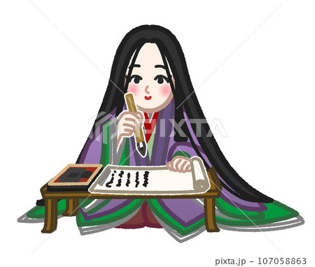 紫式部をイメージしたイラスト 107058863