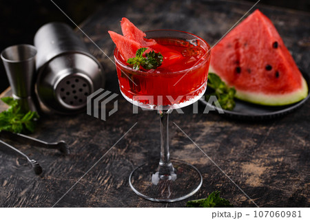 Fresh watermelon cocktail or mocktail 107060981