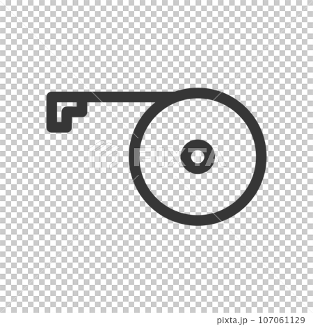 線画文房具の単品アイコン　メジャー 107061129