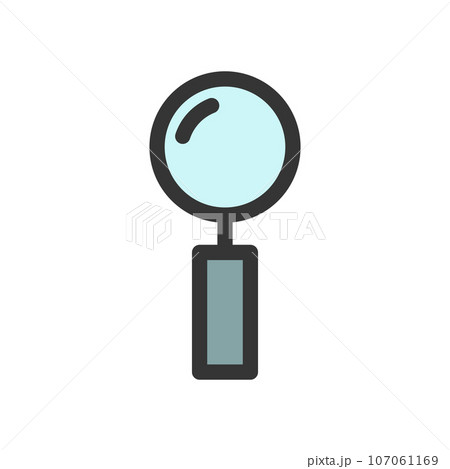 カラー文房具の単品アイコン　虫眼鏡 107061169