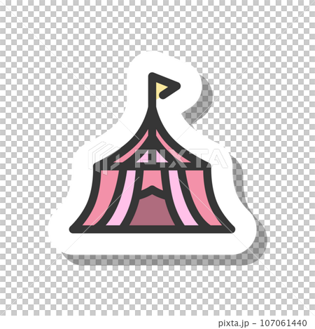Sticker style amusement park single item icon circus Sticker style amusement park single item icon circus 107061440