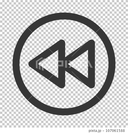 Line drawing simple business single item icon fast rewind rewind 107061588