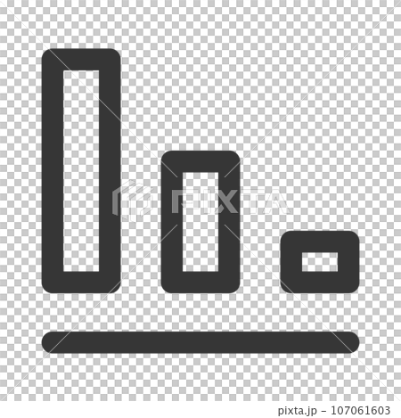 Line drawing simple business single item icon tally decline Line drawing simple business single item icon tally decline 107061603