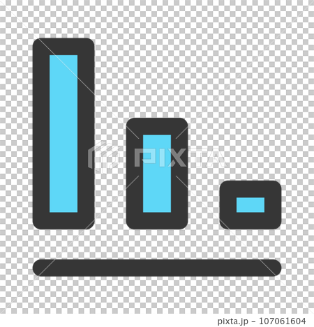 Color simple business single item icon tally decline Color simple business single item icon tally decline 107061604