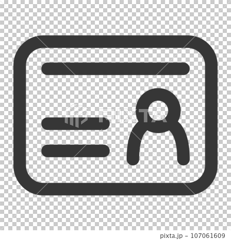 線画シンプルビジネス単品アイコン　身分証 107061609