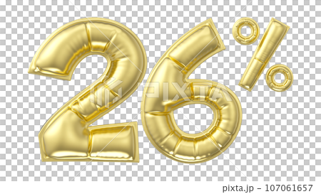 golden lNumber 26 with gold texture golden lNumber 26 with gold texture 107061657