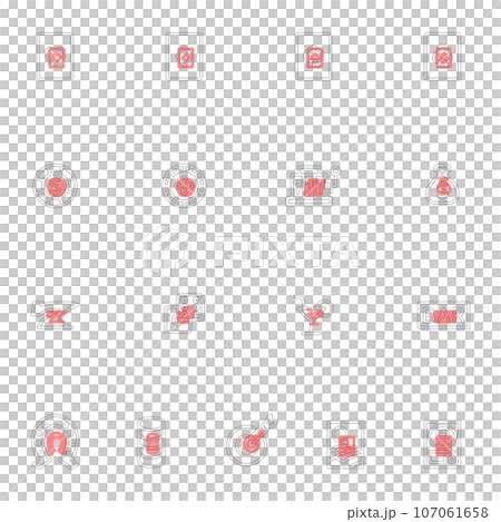 Outline entertainment gambling illustration icon set red Outline entertainment gambling illustration icon set red 107061658