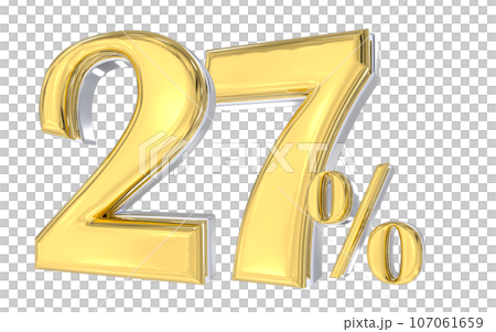 golden lNumber 27 with gold texture 107061659