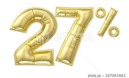 golden lNumber 27 with gold texture 107061661