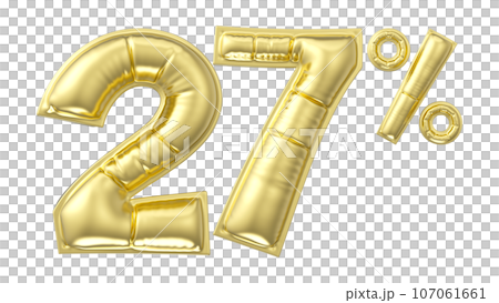 golden lNumber 27 with gold texture 107061661