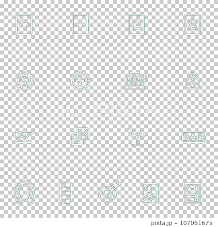 Color shadow entertainment gambling illustration icon set Color shadow entertainment gambling illustration icon set 107061675