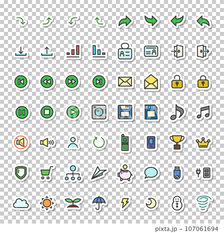 貼紙風格商業插畫圖示集（無背景） 107061694