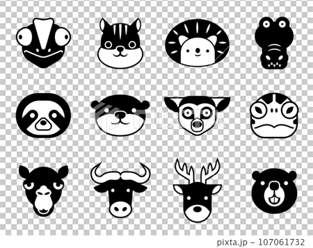 Simple animal face icon set 107061732