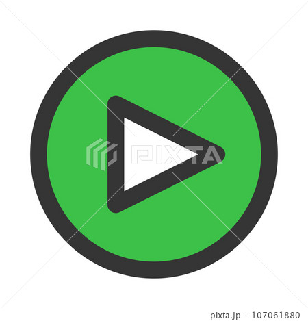 カラーシンプルビジネス単品アイコン　再生 107061880