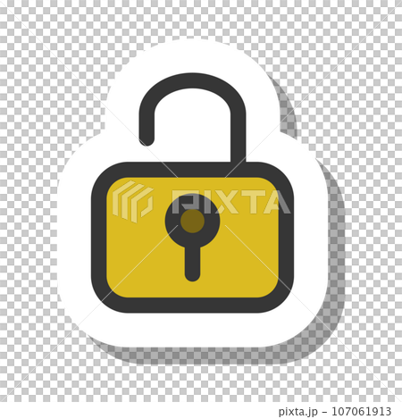 Sticker style simple business single item icon unlocked Sticker style simple business single item icon unlocked 107061913