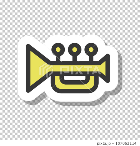 Sticker style simple baby products related single item icon trumpet 107062114