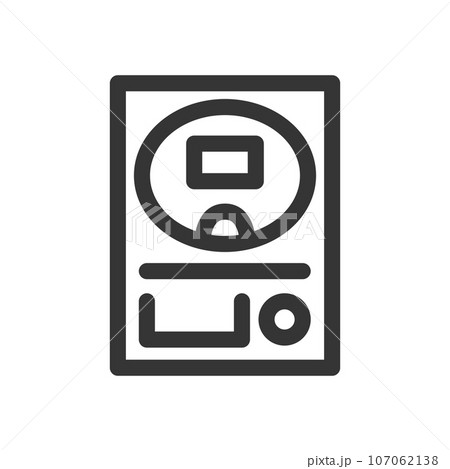 線画シンプル娯楽関連の単品アイコン　パチンコ 107062138
