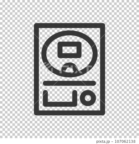 線画シンプル娯楽関連の単品アイコン　パチンコ 107062138