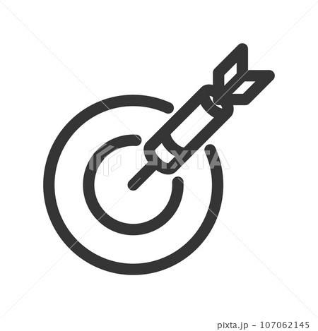 線画シンプル娯楽関連の単品アイコン　ダーツ　矢 107062145