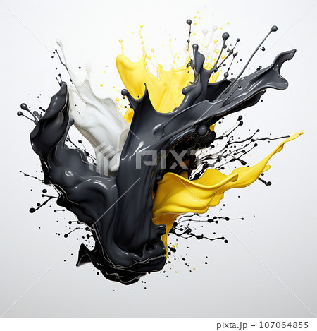 colored paint splash on white. Ai-generated  107064855