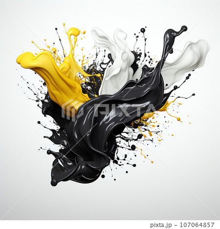 colored paint splash on white. Ai-generated  107064857