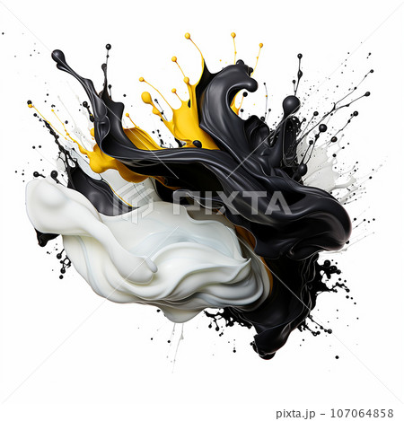 colored paint splash on white. Ai-generated  107064858