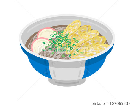 温かい、ごぼ天蕎麦のイラスト 107065238