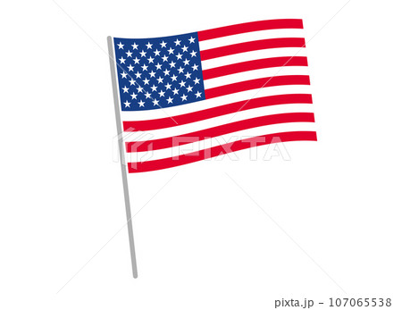 はためくアメリカの国旗（星条旗） 107065538