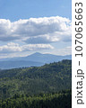Mountain landscape with forest in the Carpathian mountains of Ukraine. 107065663