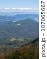 Mountain landscape with forest in the Carpathian mountains of Ukraine. 107065667
