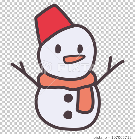 Simple and cute snowman illustration 107065713
