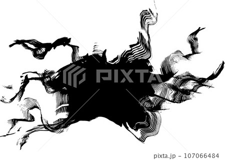 Grunge Dry Brush Stroke Wave Banner 107066484