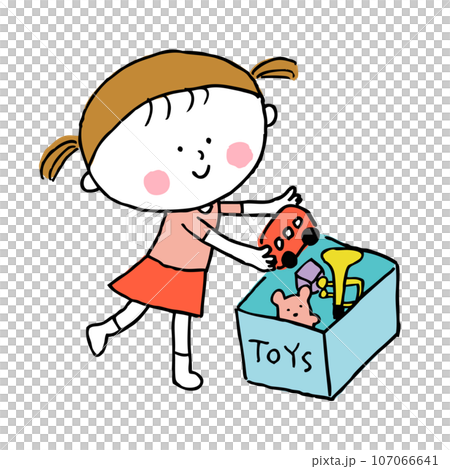 孩子把玩具放進玩具箱2 孩子把玩具放進玩具箱2 107066641