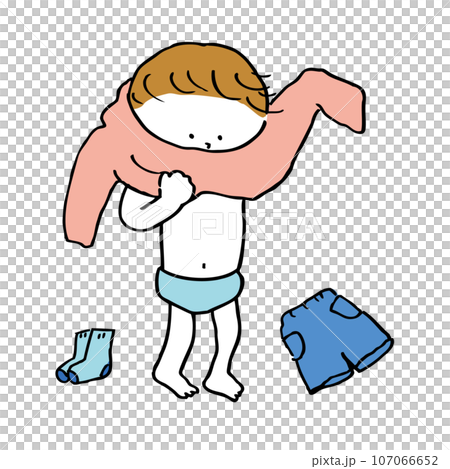 自分で服を着る子ども2 自分で服を着る子ども2 107066652