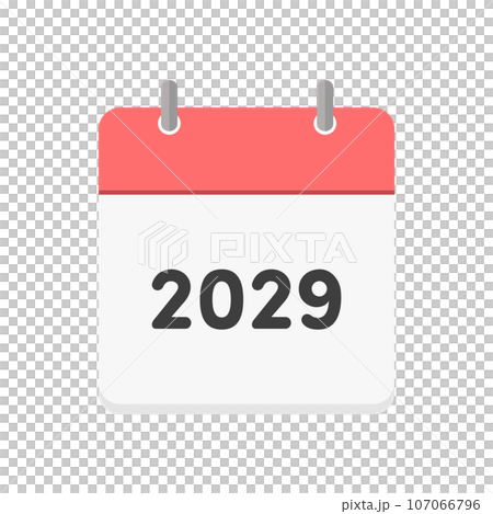 2029年日曆封面圖示 — 有環的日曆或排程表的圖片素材 107066796
